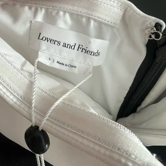 Lovers and Friends Anais Strapless black white maxi dress Size Small NEW!  NWT!